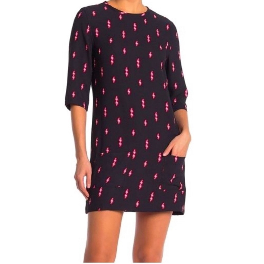 Equipment Aubrey Lightning Bolt Mini‎ Shift Dress Size Small